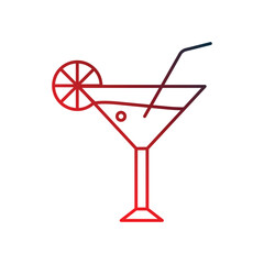 martini gradient outline icon with white background vector stock illustration