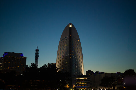 InterContinental Yokohama Grand at Dusk &ndash; Iconic Sail-Shaped Hotel