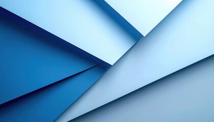 Abstract geometric shapes in cool blue tones digital art modern design minimalist environment aerial viewpoint contemporary concept