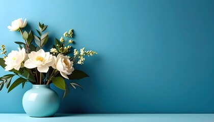 Charming floral arrangement in a turquoise vase indoor decor peaceful setting nature inspired modern viewpoint