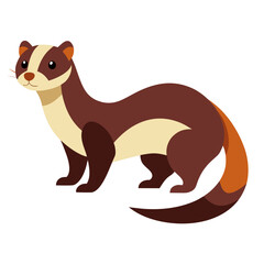 Modern Ferret Vector Style on White