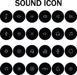 Minimal Sound Icon for Music, Media, and Audio App UI Design

