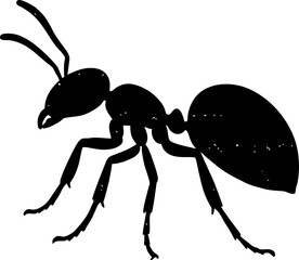 Mexican Style Ant Silhouette in Solid Black Vector Design Illustration
