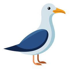 Modern Seagull Bird Vector Style on White