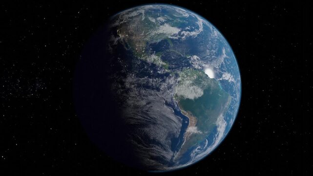 Planet Earth zoom in spectacular view from space 4K