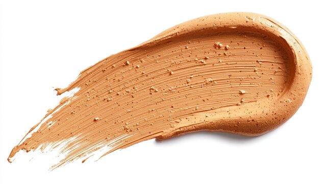 Light orange mask smear on white