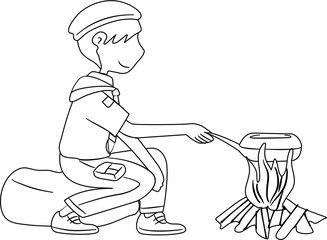 Boy Scout Illustration Coloring Page