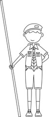 Boy Scout Illustration Coloring Page