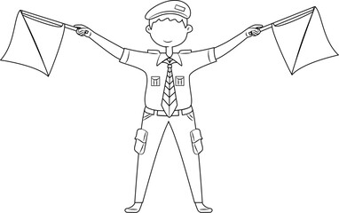 Boy Scout Illustration Coloring Page