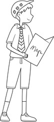 Boy Scout Illustration Coloring Page