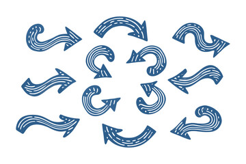 Creative Arrow Design: A collection of creatively designed, handcrafted arrows in various shapes and directions, perfect for visual communication and artistic expression.