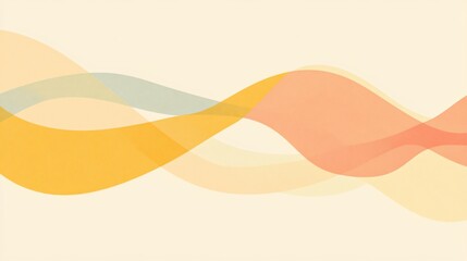 Abstract fluid waves background with overlapping shapes in pastel tones