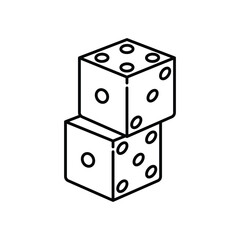 dice lineal icon with white background vector stock illustration