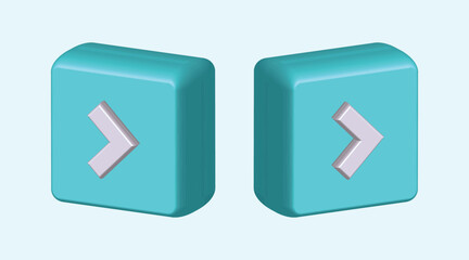 3D Next Arrow Button Icons for UI/UX Design