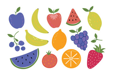 Diverse Fruit Display: A colorful assortment of fresh fruit artfully arranged, showcasing the natural beauty and vibrancy of healthy eating.