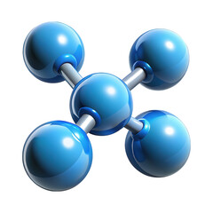 3d model of a methane molecule isolated on transparent background