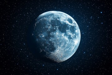 Fototapeta premium Starry Sky With Blue Moon