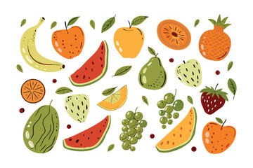 Vibrant Tropical Fruits: An assortment of colorful tropical fruits, offering a visual feast with their diverse shapes and textures. Capturing freshness and the essence of natural sweetness.