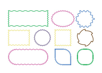 Colorful Wavy Border Shapes Collection – Isolated on Transparent Background