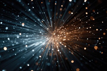 Abstract burst of light, cool and warm tones