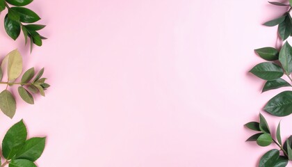 Fototapeta premium Floral arrangement display studio nature photography minimalist background overhead view greenery concept