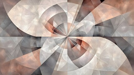 Abstract Geometric Art Brown Beige Grey Hues Pattern
