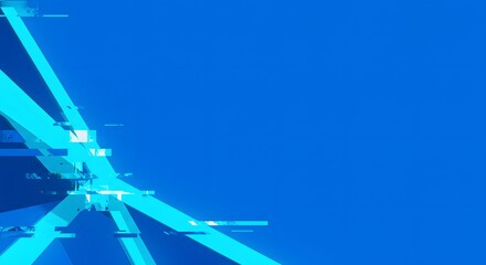 Abstract animation of light blue digital lines converging into a network with glitch distortion effects.