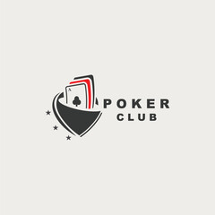 Poker logo illustration design gambling games, casinos, tournament template