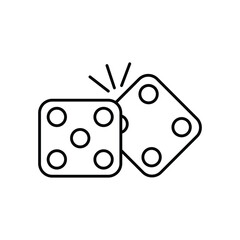 dices lineal icon with white background vector stock illustration