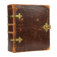 Antique leather bound book with brass clasps a vintage diary or journal for secrets