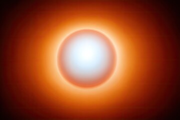 Bright white orb, orange halo