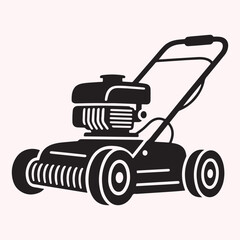 Silhouette of Lawn Mower Icon
