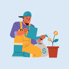 Investment and Profit Growth Illustration