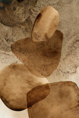Autentic Brown Watercolor Texture. Painted Abstract Background