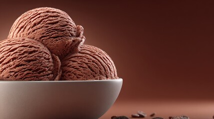 Fototapeta premium Chocolate Ice Cream in Ceramic Bowl