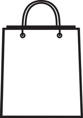 Shopping Bag Silhouette in Black | Retail Tote Icon Illustration