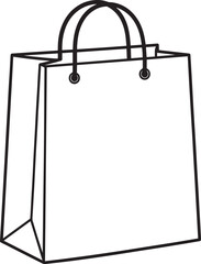 Shopping Bag Silhouette in Black | Retail Tote Icon Illustration