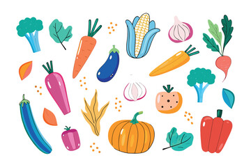 Wholesome Harvest: A vibrant collection of fresh, organic vegetables and edible plant life. Displayed in photorealistic style with artistic illustrations of culinary elements.