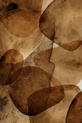 Autentic Brown Watercolor Texture. Painted Abstract Background