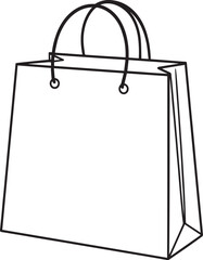 Shopping Bag Silhouette in Black | Retail Tote Icon Illustration