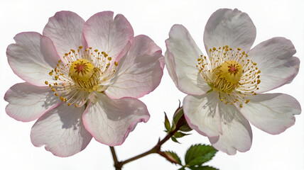 dog rose isolated white background 