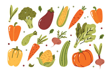 Vibrant Assortment of Vegetables: A delightful collection of colorful and fresh vegetables, perfect for illustrating healthy eating and culinary themes.