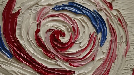 Abstract Swirling Red White Blue Oil Painting Texture