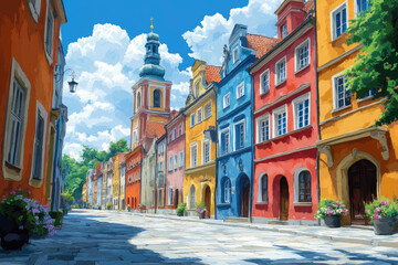 Naklejka premium Discover the Charming Cityscape of Poznan in Poland