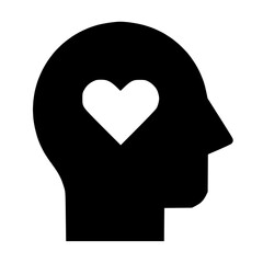 Mental health icon- brain care, therapy & wellness symbol icon.