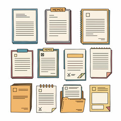 Documents, memos, and files collection for office use
