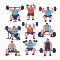 Men weightlifting workout fitness exercise strength training