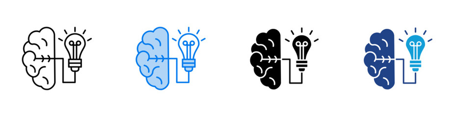 Intelligence icon set multiple style collection