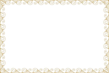 Simple Golden Unique Frame, with White Background, Photo Frame, Border Frame, Unique Stylish Frame