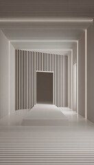 Fototapeta premium Minimalist corridor with geometric and linear design